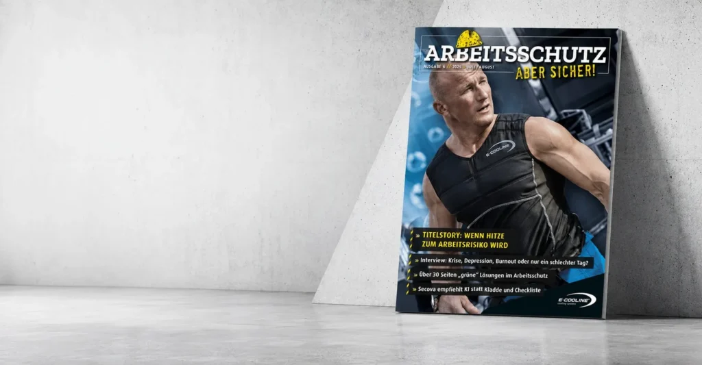 Mockup des Magazins Arbeitsschutz aber sicher vom Szwei Verlag.